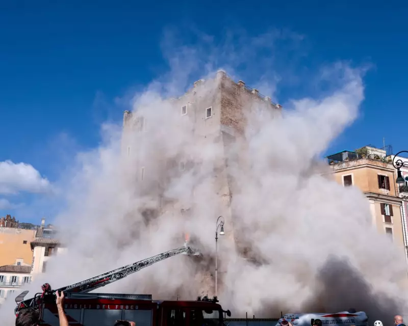 Rome's Ancient Torre dei Conti Collapses: Historic Tower Crumbles in Dramatic Partial Failure