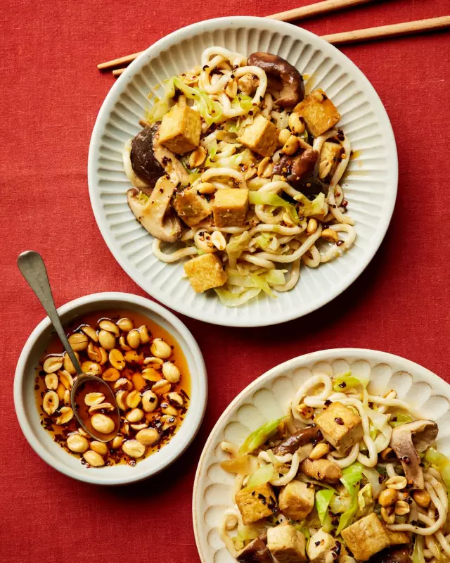 Rukmini Iyer's 15-Minute Chilli Crisp Noodles with Tofu Recipe