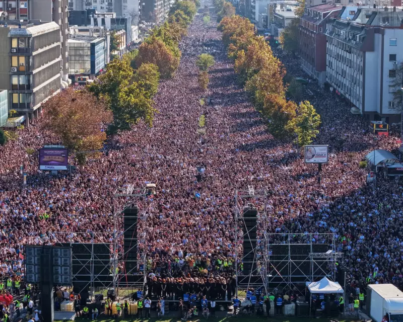 Serbia Remembers: Vast Crowds Gather in Solemn Tribute to Train Station Tragedy Victims