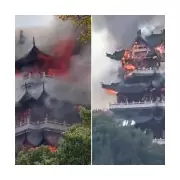 Chinese Temple Pavilion Destroyed by Fire After Tourist Misuses Incense
