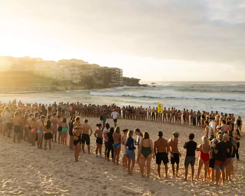 Bondi Beach Vigil: Swimmers Form Circle of Silence for Hanukkah Attack Victims