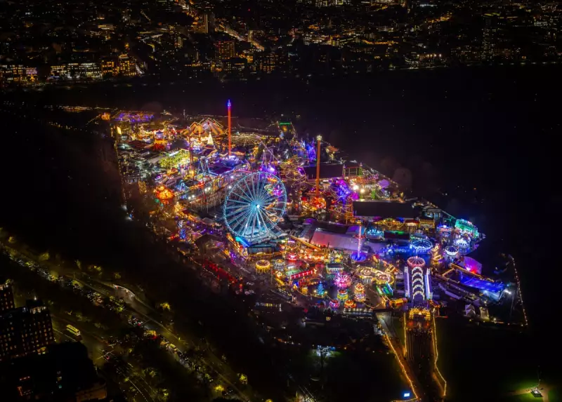 London's Festive Glow from Above: Aerial Night Photos Capture Christmas Magic