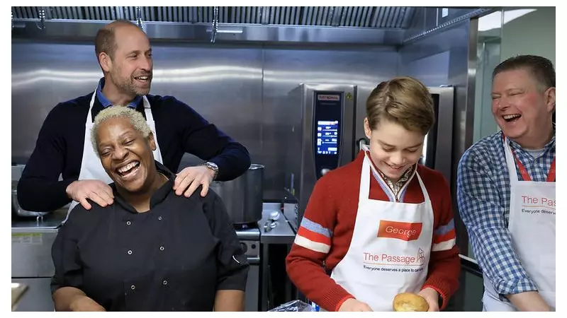 Prince William and George Volunteer at London Homeless Charity's Christmas Lunch