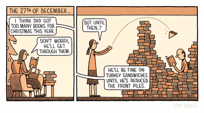 Tom Gauld's 27 December Cartoon: A Wry Take on Post-Christmas Reading