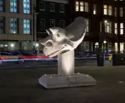 Life-Sized Marble Triceratops Skull Unveiled in London's Berkeley Square