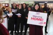 Martine McCutcheon Recreates Love Actually Scene in Festive Airport Reunion