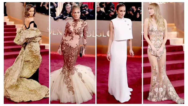 Golden Globes 2026 Red Carpet: Metallics, Black & White Dominate Fashion