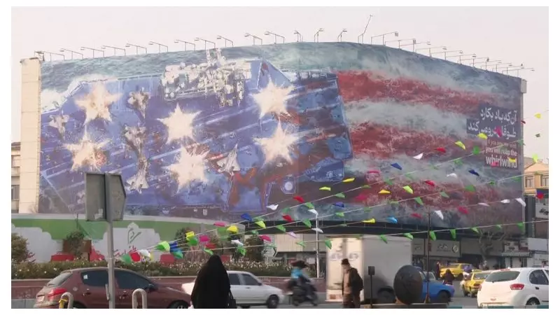 Iran Unveils Mural Warning US Against Military Strike in Tehran