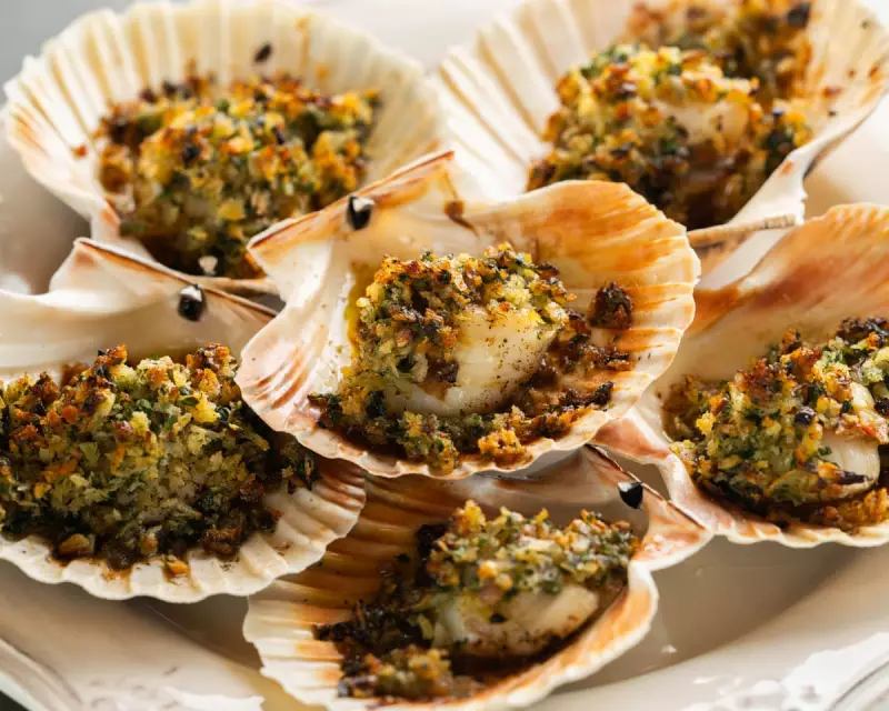 Mark Hix's Baked Scallops with Herb Crust: A Classic British Recipe