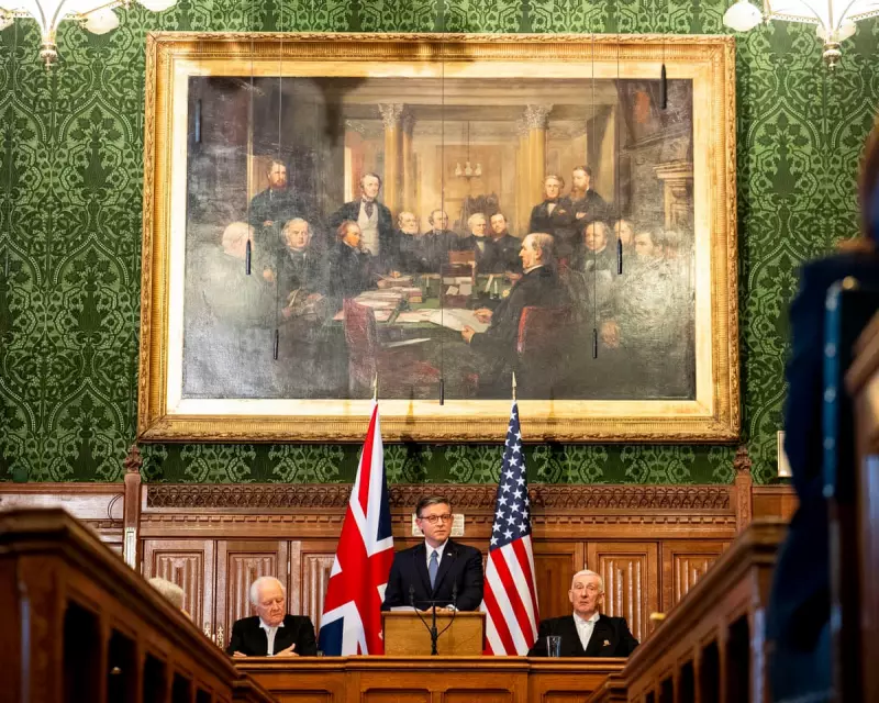 Mike Johnson's Parliamentary Address Amid Trump's Diplomatic Turmoil