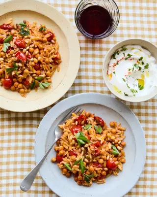 Rukmini Iyer's 15-Minute Harissa Orzo: A Store-Cupboard Lifesaver