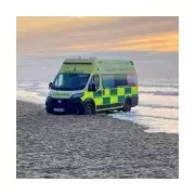 Ambulance Stuck on Camber Sands After Responding to New Year's Day Emergency
