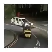 Drunk Driver Swigs Bourbon While Steering Stolen Forklift Toward Police Car