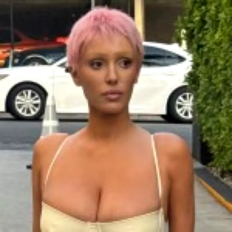 Bianca Censori Ditches Naked Looks for Bra and Pink Pixie Cut in LA Outing