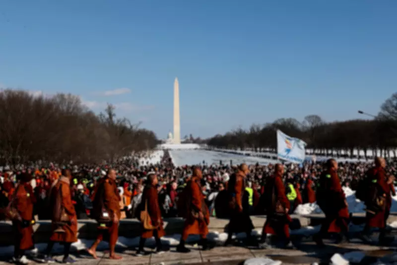 Buddhist Monks Lead Peace Walk Through Washington DC Streets