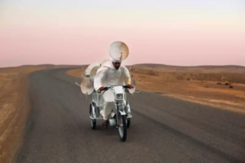 Hiba Baddou's Photograph Captures Peugeot 103 Amid Moroccan Satellite Dishes