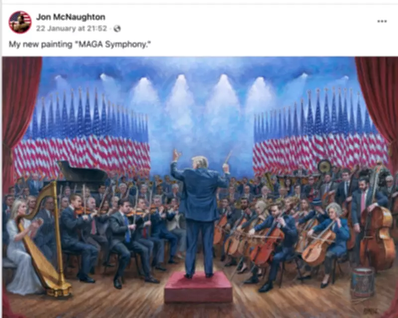Maga Symphony: Trumpian Kitsch Painting Reimagines Orchestra as Autocratic Dream