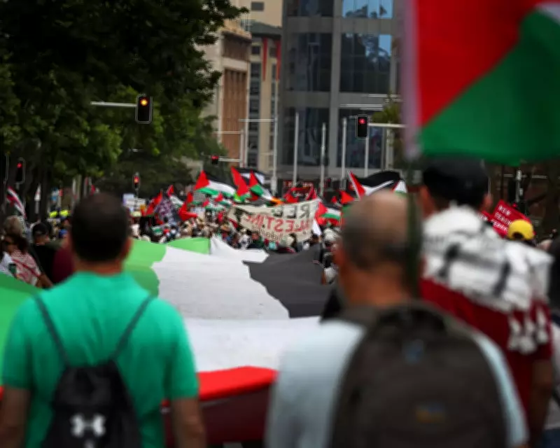 Palestine Action Group Stages March During Israeli President's Visit to Australia