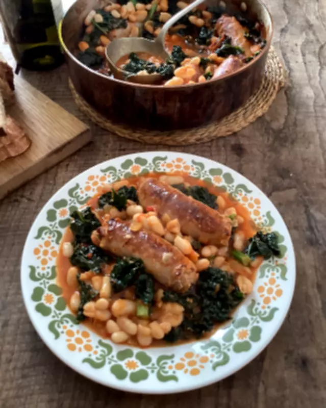 Rachel Roddy's Rustic Roman Recipe: Beans, Greens, and Sausages