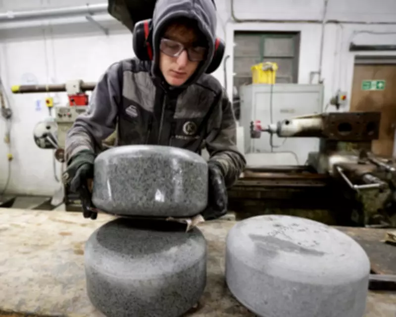 Scottish Factory Crafts Olympic Curling Stones with Ancient Granite
