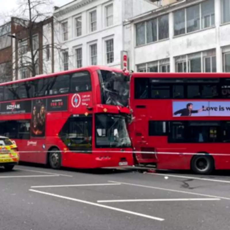 Six Hospitalized After Two Double-Decker Buses Collide in Central London