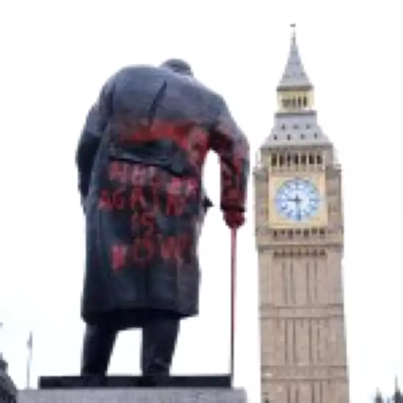 Winston Churchill Statue Defaced with 'Zionist War Criminal' Graffiti in Parliament Square
