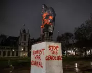 Man Arrested After Winston Churchill Statue Vandalized with Graffiti in Parliament Square