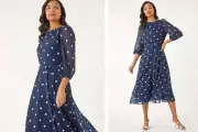Polka Dots Dominate Spring Fashion with Elegant Chiffon Midi Dress