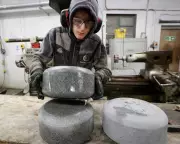 Scottish Factory Crafts Olympic Curling Stones with Ancient Granite