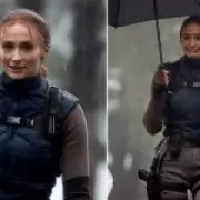Sophie Turner Films Tomb Raider in Surrey Rain, Praised as Lara Croft