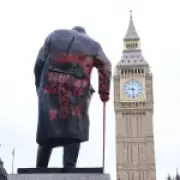 Winston Churchill Statue Defaced with 'Zionist War Criminal' Graffiti in Parliament Square