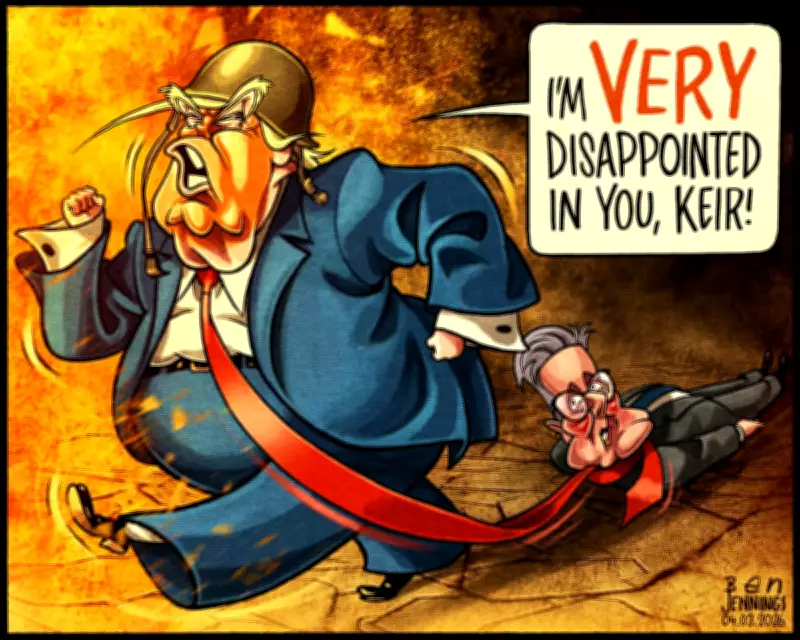 Ben Jennings' Cartoon Satirizes Trump, Starmer, and Iran War Tensions