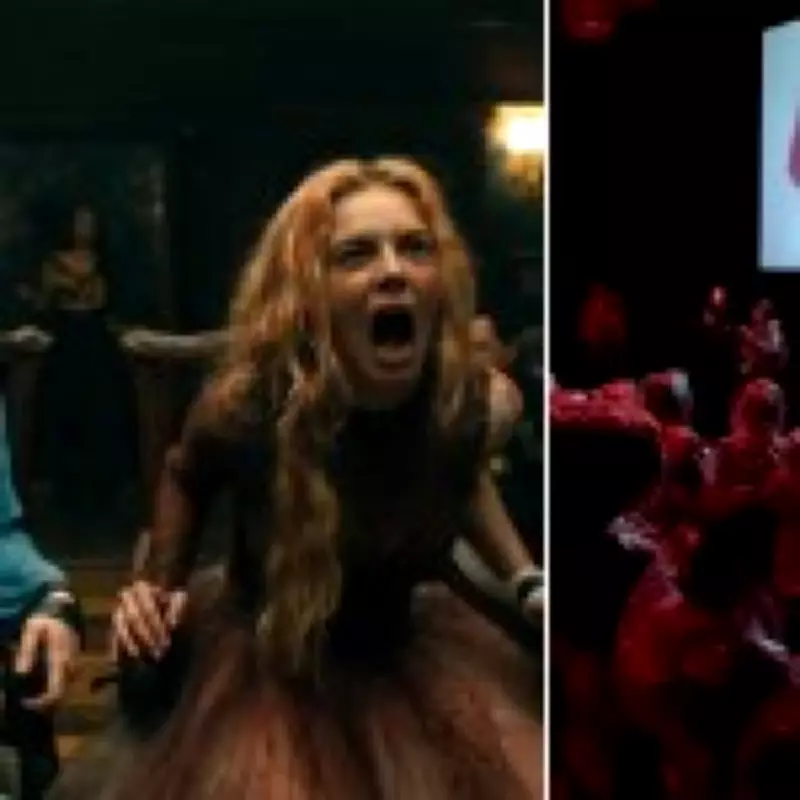 Cinema Horror Fans Drenched in Fake Blood at 'Ready or Not 2' Screening