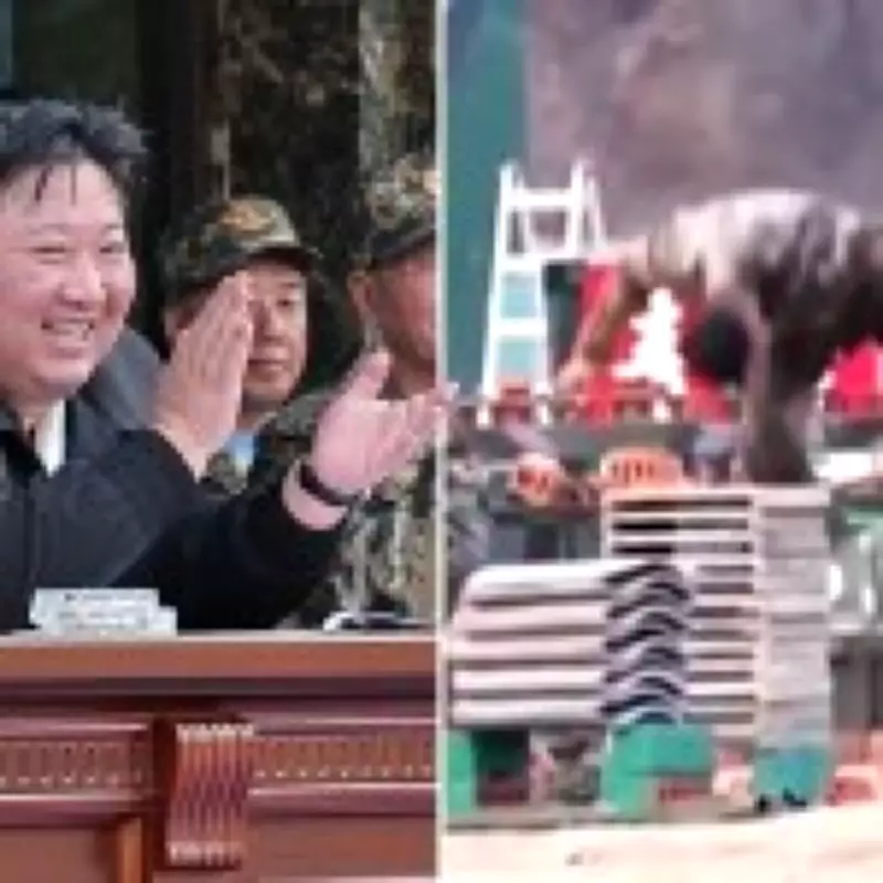 Kim Jong Un Observes Bizarre Military Display: Head-Breaking Stunts and Weapon Tests