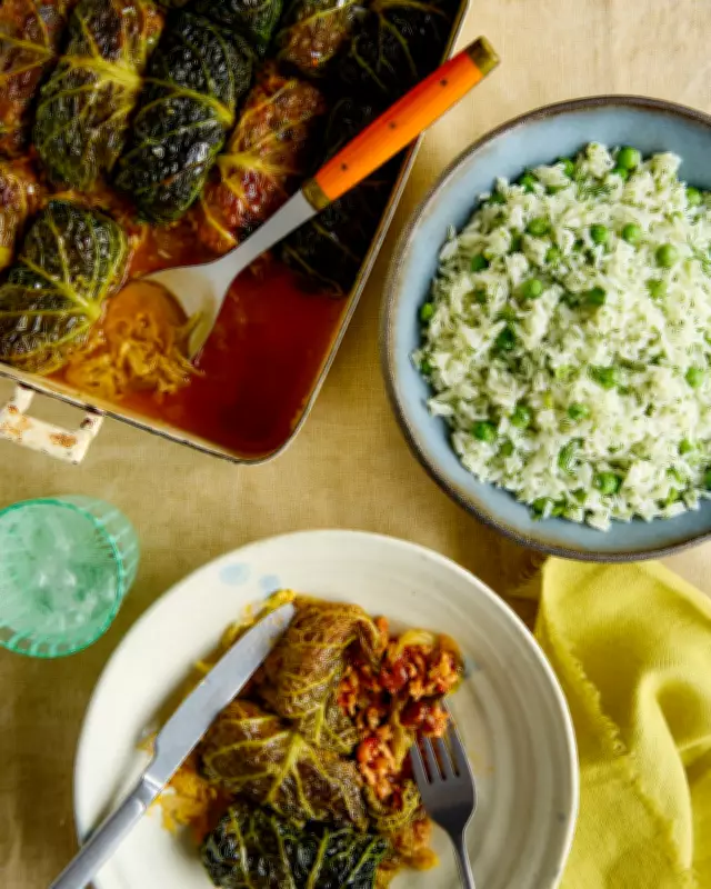 Thomasina Miers' Stuffed Cabbage Recipe with White Wine Escabeche