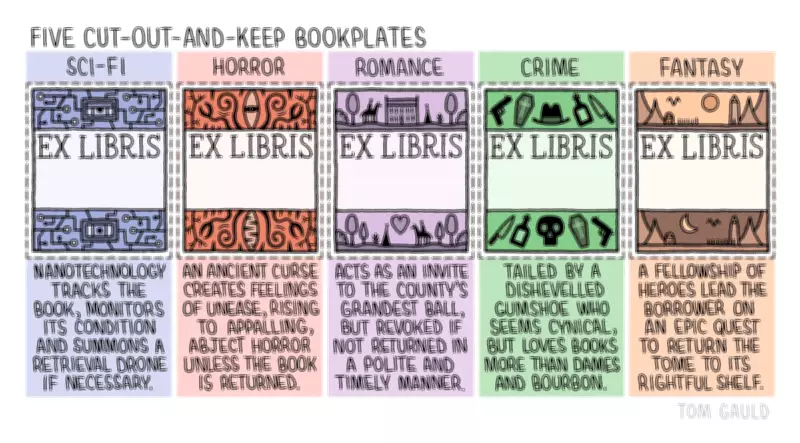Tom Gauld's Whimsical Bookplates Redefine Literary Genres