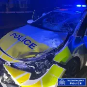 Stolen Land Rover Rams Police Car in North London Chase