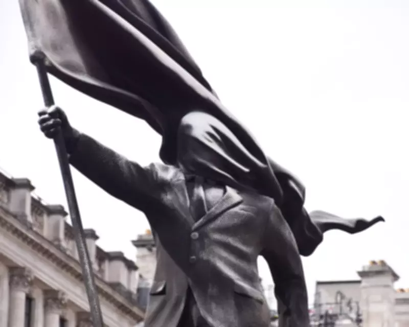 Banksy Confirms New London Statue of Man Blinded by Flag