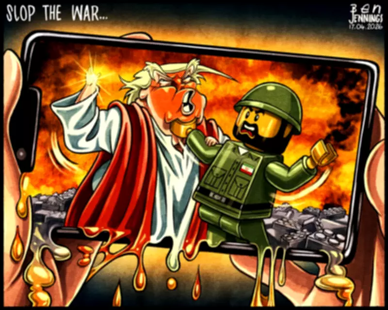 Ben Jennings' AI Cartoon Satirizes US-Iran Tensions in Guardian Feature
