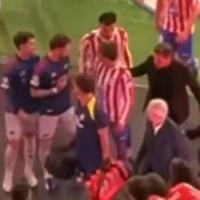 Diego Simeone clashes with Ben White after Arsenal's Champions League draw