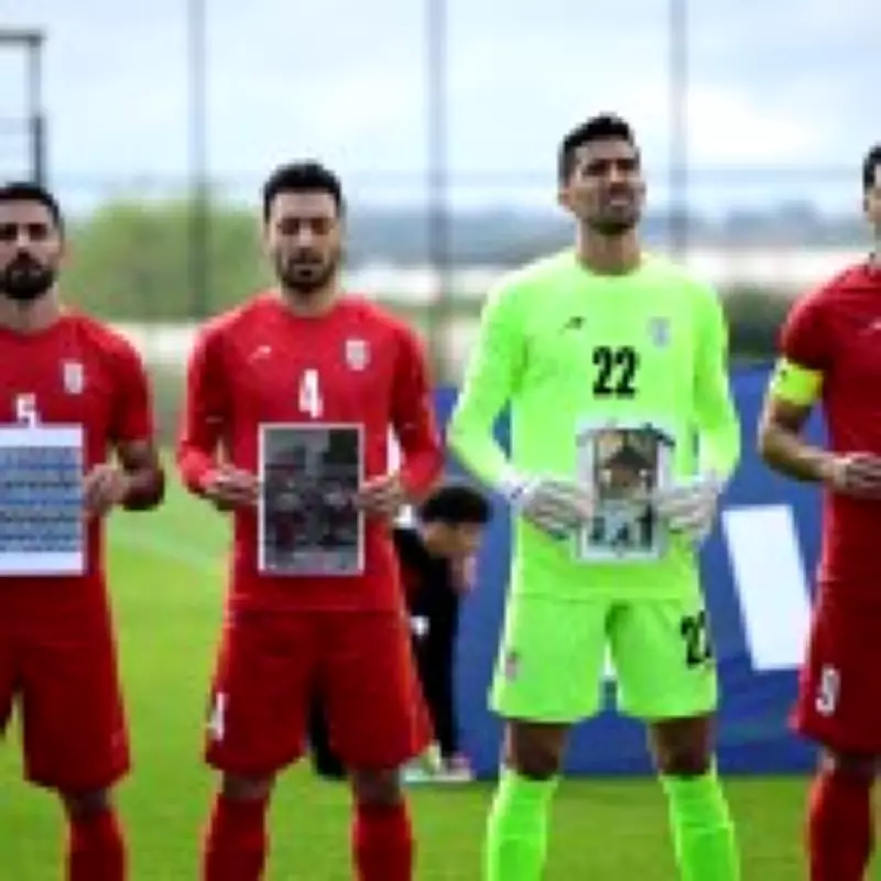 Iran Footballers Display Images of Child Victims in US-Israel Strikes
