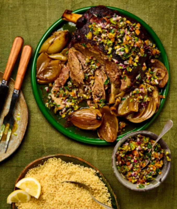 Moroccan Feast: Lamb Shoulder Méchoui and Tagine Pasta Recipes