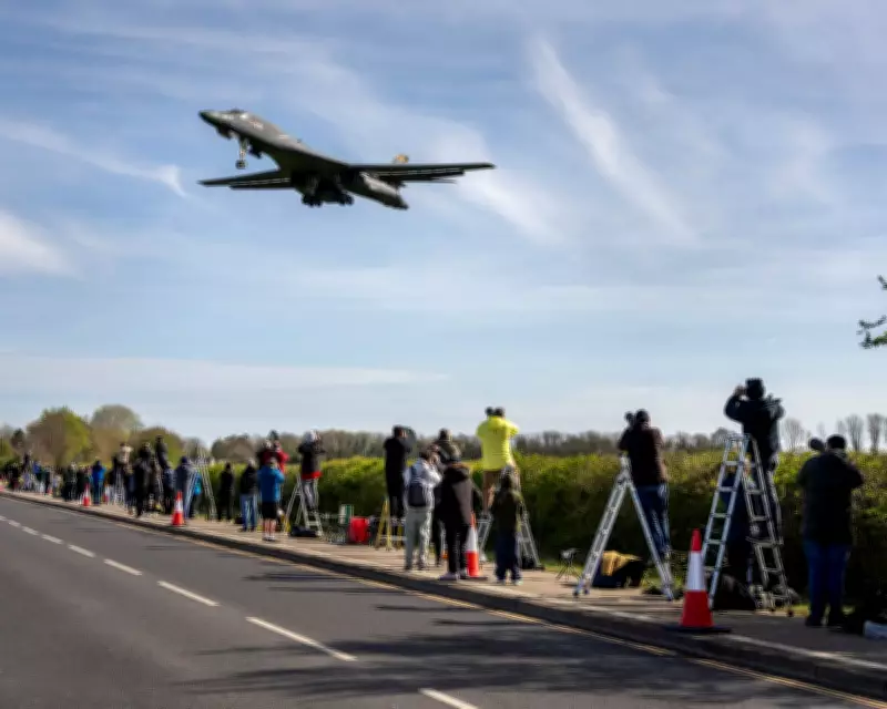 Plane Spotters Gather at RAF Fairford to Witness US Warplanes Amid Global Tensions
