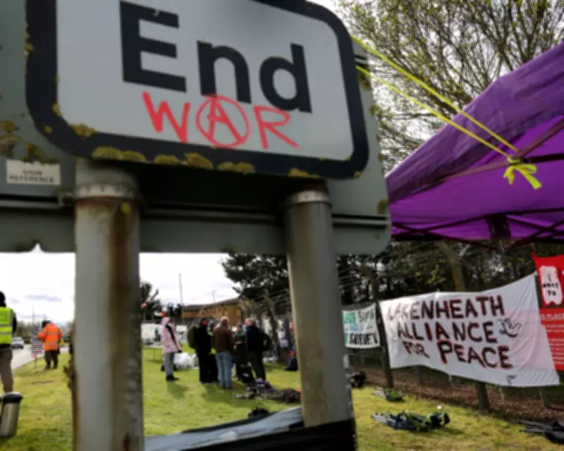 Seven Arrested at RAF Lakenheath Protest Over Alleged Support for Banned Group