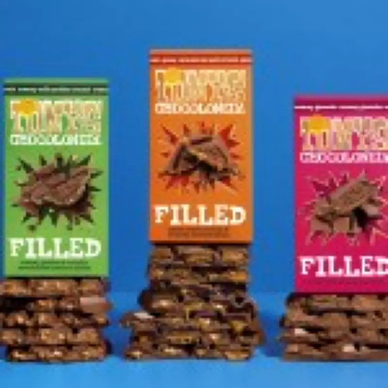 Tony's Chocolonely Unveils Gooey Filled Chocolate Bars in UK Market