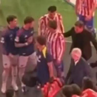 Diego Simeone clashes with Ben White after Arsenal's Champions League draw