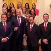 Trump Blocks Women's Tennis Team in Awkward White House Photo