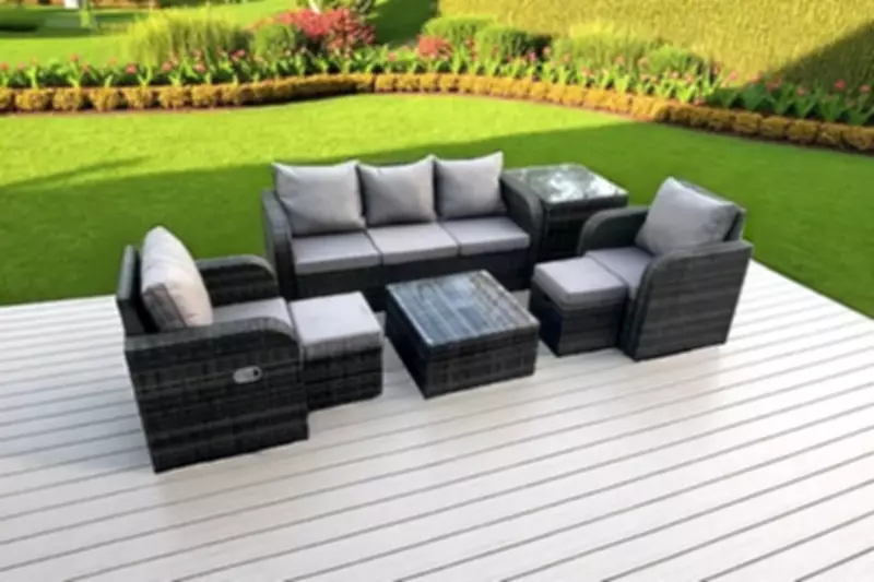 7-Seater Rattan Garden Furniture Set with Reclining Chairs Drops to £579 on Wowcher