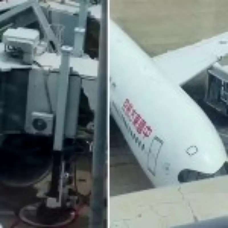 China Eastern Airlines Airbus A350 Crashes Into Jet Bridge at Shanghai Airport