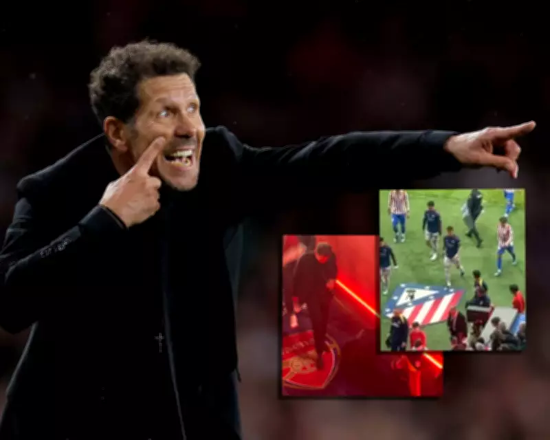 Diego Simeone Steps on Arsenal Crest in Revenge for Ben White's Tunnel Incident